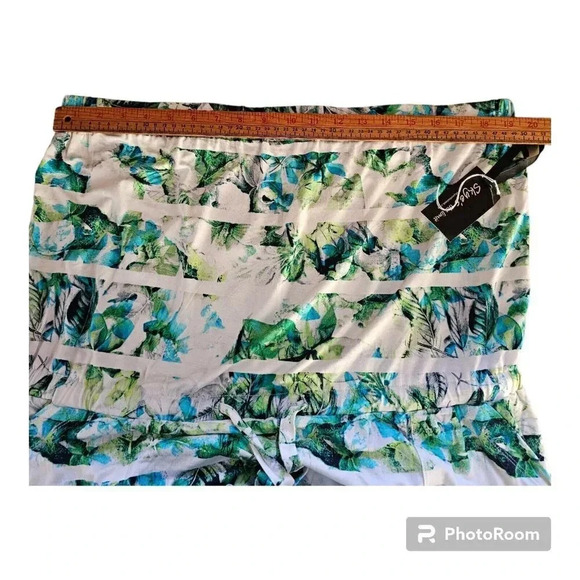 Jumpsuit Off Shoulder Tropical Beauty Green SKYE'S THE LIMIT Sz.XL Beach - Picture 7 of 13